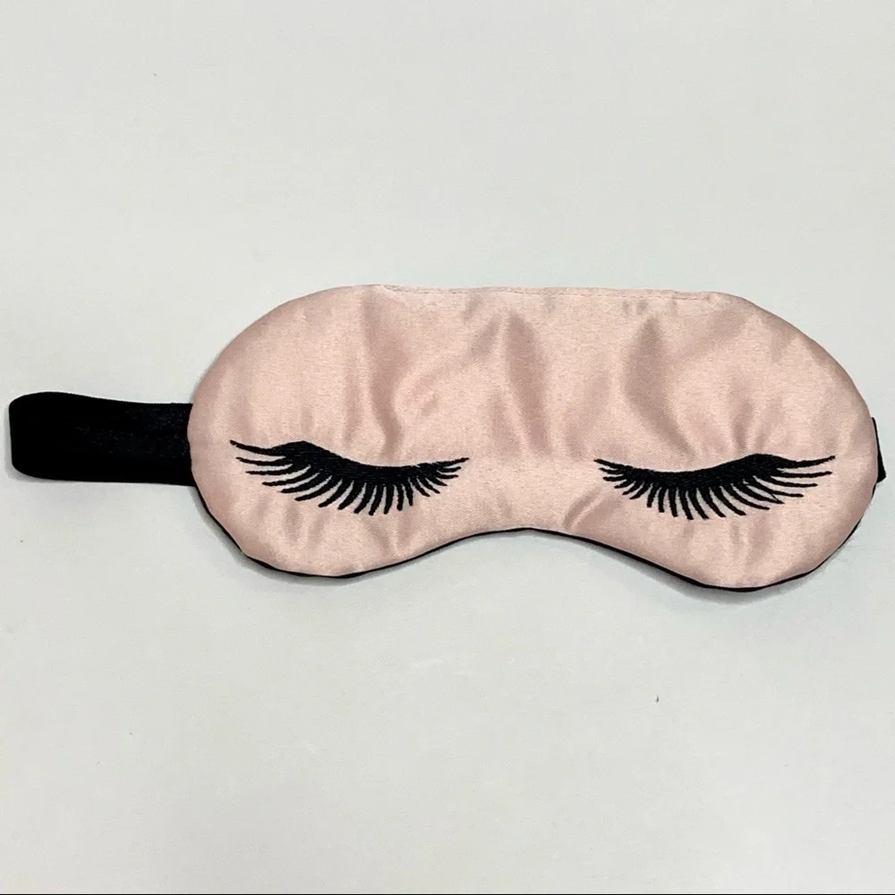 Little Girls’ Blush Pink and Black Silk Sleep Mask 💤 / Eye Mask - NWOT!